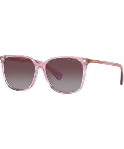 Women's Ra5293 Square Sunglasses Striped Purple/Violet Polarized $31.10 Square