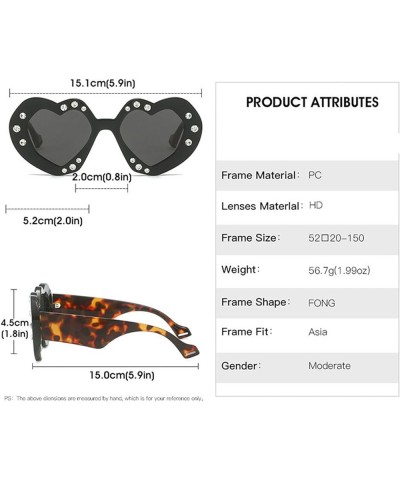 Rhinestone Heart Sunglasses for Women Sparkling Diamond Cat Eye Shades Party Sunglasses Eyewear C7 $10.23 Designer