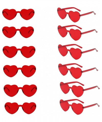 12 Pairs Heart Shape Rimless Valentines Sunglasses Love Glasses for Valentine's Day Easter 4th of July Party Favor Red $10.38...