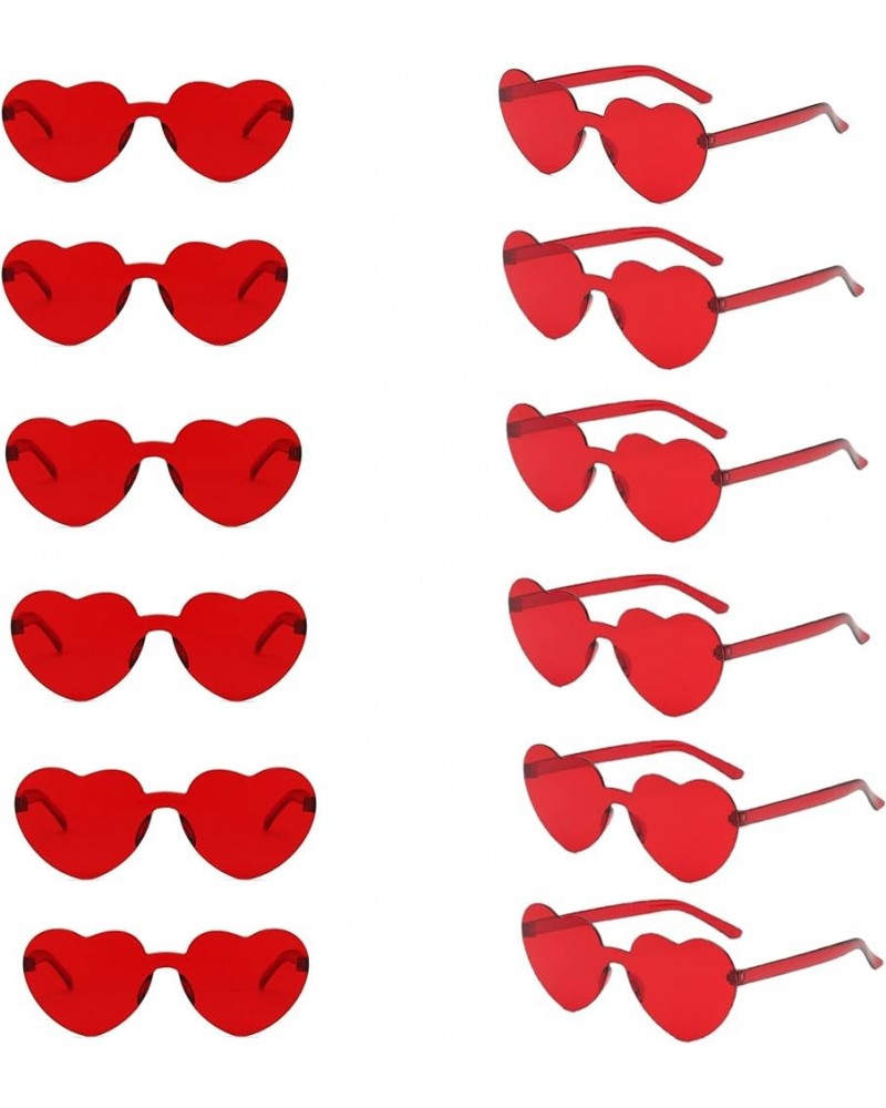 12 Pairs Heart Shape Rimless Valentines Sunglasses Love Glasses for Valentine's Day Easter 4th of July Party Favor Red $10.38...