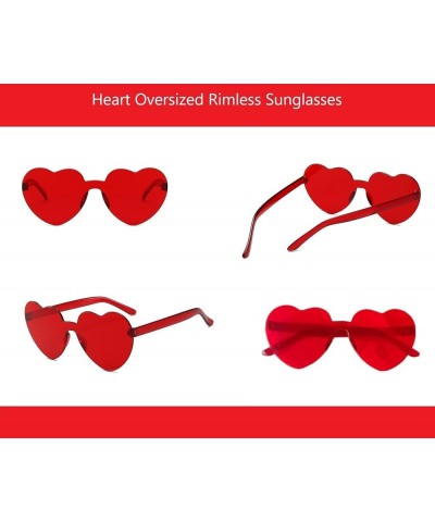 12 Pairs Heart Shape Rimless Valentines Sunglasses Love Glasses for Valentine's Day Easter 4th of July Party Favor Red $10.38...