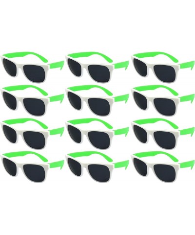 Edge I-Wear 12 Pack 80's Style Neon Party Sunglasses Adult/Kid Size with CPSIA certified-Lead(Pb) Content Free White Frame / ...