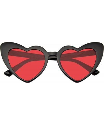 Heart Shape Cat Eye Sunglasses Heart Retro Vintage Women Fashion Shades Eyewear (Black Red) $9.22 Cat Eye