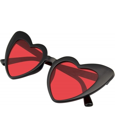 Heart Shape Cat Eye Sunglasses Heart Retro Vintage Women Fashion Shades Eyewear (Black Red) $9.22 Cat Eye