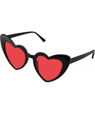 Heart Shape Cat Eye Sunglasses Heart Retro Vintage Women Fashion Shades Eyewear (Black Red) $9.22 Cat Eye