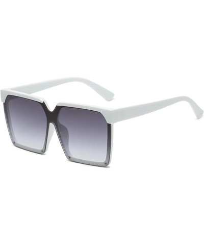 Square Frame Large Frame Men and Women Fashion Decorative Sunglasses (Color : E, Size : 1) 1 F $20.40 Designer