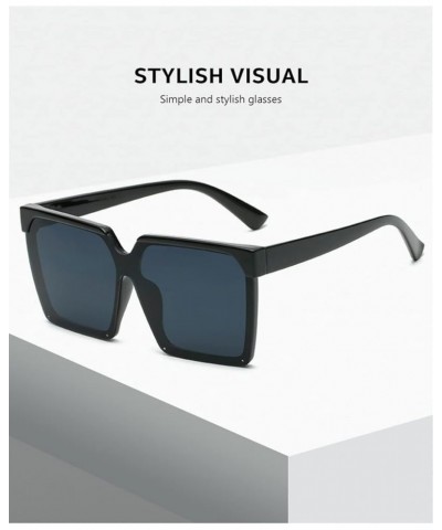 Square Frame Large Frame Men and Women Fashion Decorative Sunglasses (Color : E, Size : 1) 1 F $20.40 Designer