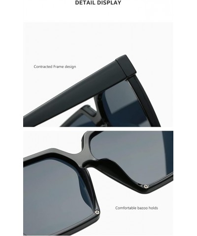 Square Frame Large Frame Men and Women Fashion Decorative Sunglasses (Color : E, Size : 1) 1 F $20.40 Designer