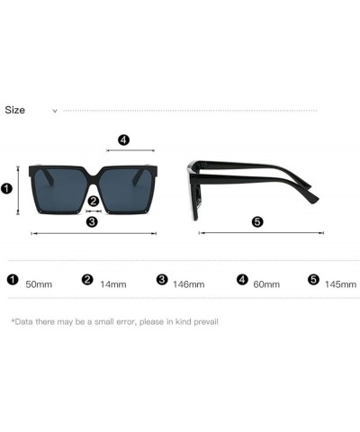 Square Frame Large Frame Men and Women Fashion Decorative Sunglasses (Color : E, Size : 1) 1 F $20.40 Designer