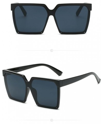 Square Frame Large Frame Men and Women Fashion Decorative Sunglasses (Color : E, Size : 1) 1 F $20.40 Designer