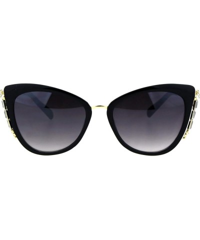 Womens Butterfly Frame Sunglasses Jeweled Side Fashion Shades UV 400 Black (Smoke) $9.87 Butterfly