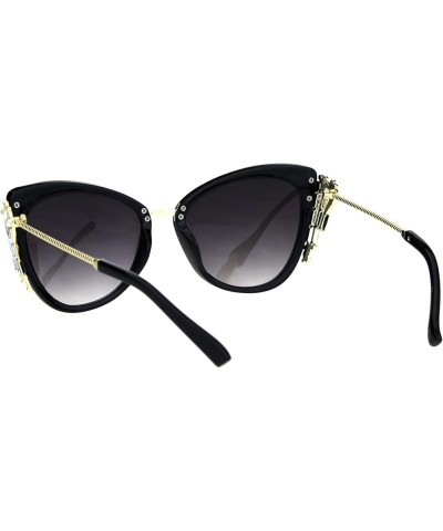 Womens Butterfly Frame Sunglasses Jeweled Side Fashion Shades UV 400 Black (Smoke) $9.87 Butterfly