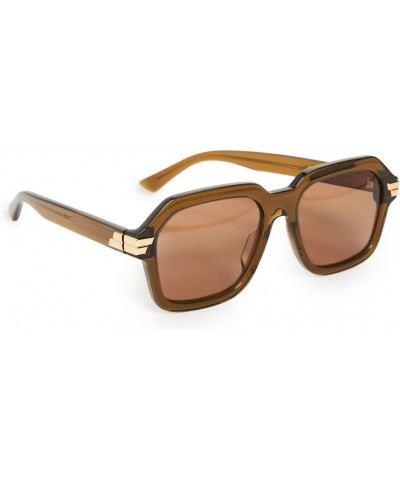 Women's Bold Ribbon Oversized Square Sunglasses Brown $96.89 Oversized