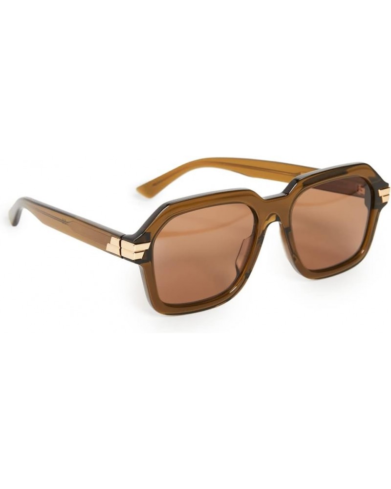 Women's Bold Ribbon Oversized Square Sunglasses Brown $96.89 Oversized