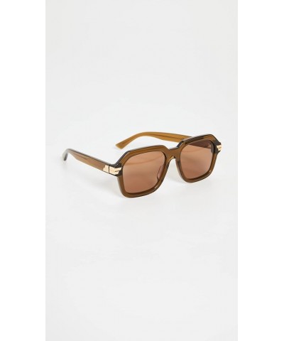 Women's Bold Ribbon Oversized Square Sunglasses Brown $96.89 Oversized