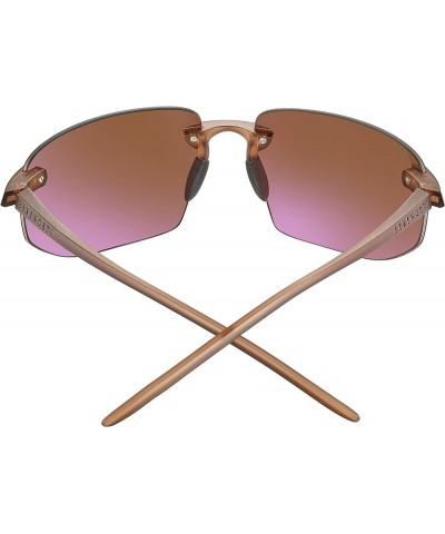 Men's Lupton Oval Sunglasses Matte Crystal Light Brown $54.00 Rimless