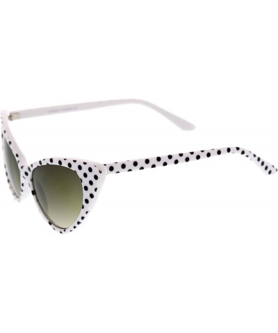 Women's Retro Polka Dot Oversize Cat Eye Sunglasses 54mm White-black / Smoke Gradient $13.86 Oversized