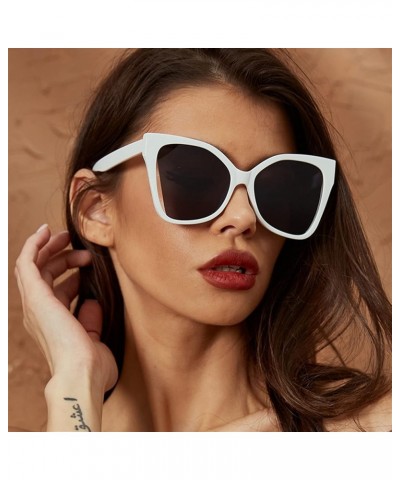 Large Frame Cat Eye Sunglasses Women Fashion Decorative Sunglasses (Color : C, Size : 1) 1 C $15.95 Cat Eye