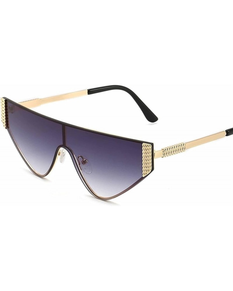 Fashion Men and Women Street Shooting Cat Eye Triangle Sunglasses (Color : E, Size : Medium) Medium F $15.00 Designer