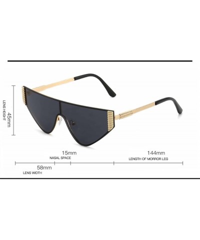 Fashion Men and Women Street Shooting Cat Eye Triangle Sunglasses (Color : E, Size : Medium) Medium F $15.00 Designer