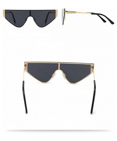 Fashion Men and Women Street Shooting Cat Eye Triangle Sunglasses (Color : E, Size : Medium) Medium F $15.00 Designer