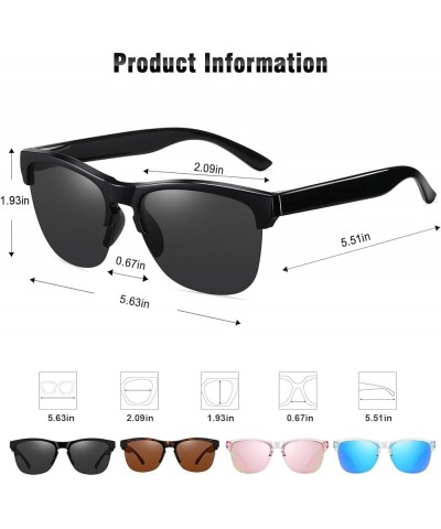 Polarized Sports Sunglasses Women Men Lightweight UV400 Protection Sun Glasses for Driving, Fishing, Golf 1 Black $11.59 Rimless