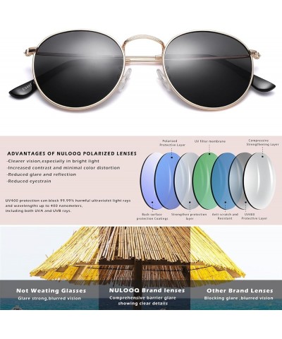 Round Polarized Sunglasses for Women – Classic Retro Small Metal Frame Sun Glasses UV Protection A1* Gold Frame/Gray Lens $10...