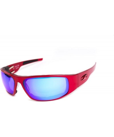 Big Daddy Bagger Polarized Mirror Lens Sunglasses with Red Smooth Frame Polarized Mirror Blue $63.29 Designer