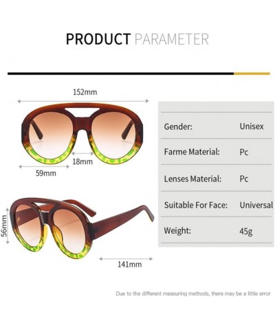 Vintage Double Bridges Women Round Sunglasses Fashion Pattern Gradient Shades UV400 Men Trending Punk Sun Glasses Tea $18.18 ...