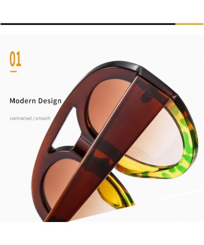 Vintage Double Bridges Women Round Sunglasses Fashion Pattern Gradient Shades UV400 Men Trending Punk Sun Glasses Tea $18.18 ...