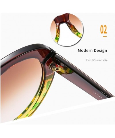 Vintage Double Bridges Women Round Sunglasses Fashion Pattern Gradient Shades UV400 Men Trending Punk Sun Glasses Tea $18.18 ...