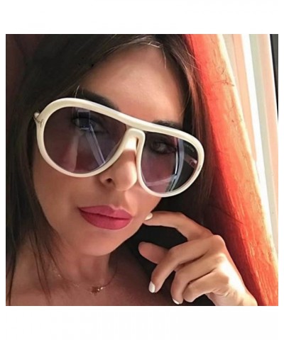 Big Frame Round Sunglasses Women Vintage Sun Glasses Retro Men Oversized Flat Top Shades Summer C8 $22.87 Oversized