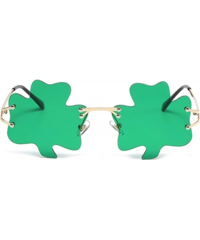 St. Patrick's Day Irish Shamrock Sunglasses for Women Men Green Lucky Leprechaun Costume Fashion Rimless Glasses Green2 $5.69...