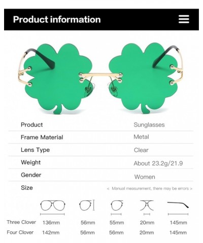 St. Patrick's Day Irish Shamrock Sunglasses for Women Men Green Lucky Leprechaun Costume Fashion Rimless Glasses Green2 $5.69...