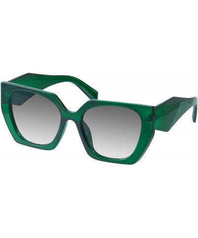 Square Cat Eye Sunglasses for Women Trendy Geometric Style Model-COCO C7-green $11.19 Cat Eye