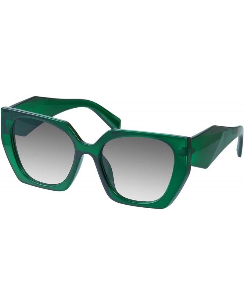 Square Cat Eye Sunglasses for Women Trendy Geometric Style Model-COCO C7-green $11.19 Cat Eye