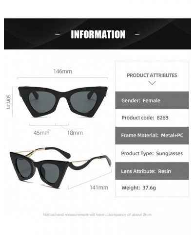 Women's Cat-Eye Sunglasses, Outdoor Holiday Glasses for Street Photography (Color : D, Size : Medium) Medium A $20.25 Designer