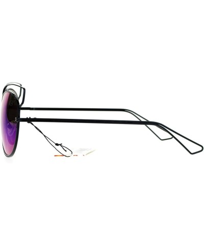 Butterfly Cateye Sunglasses Womens Metal Wired Rim Fashion Shades Black (Teal Mirror) $9.87 Butterfly