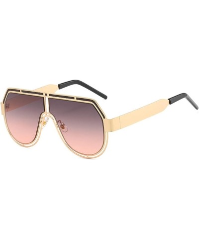 Metal Large Frame Sunglasses for Men and Women Outdoor Vacation Shade (Color : G, Size : Medium) Medium D $21.92 Designer