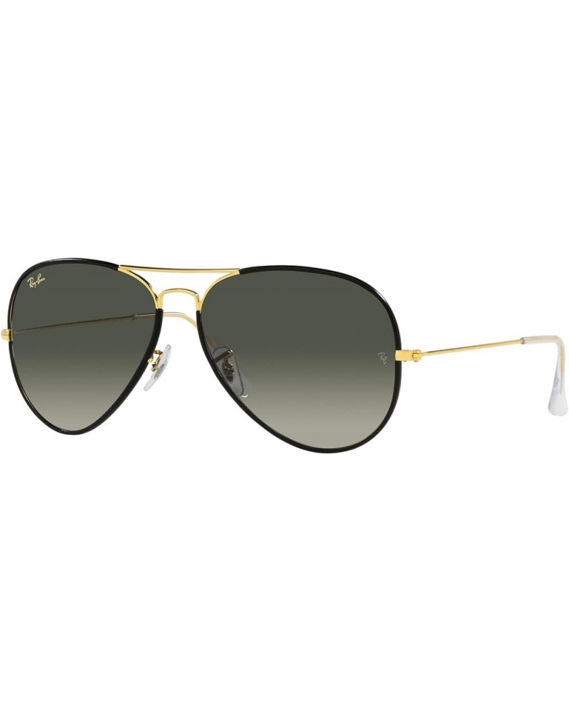 Rb3025jm Classic Full Color Metal Aviator Sunglasses Black on Legend Gold/Grey Gradient $87.91 Aviator