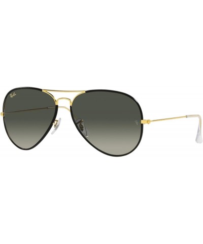 Rb3025jm Classic Full Color Metal Aviator Sunglasses Black on Legend Gold/Grey Gradient $87.91 Aviator