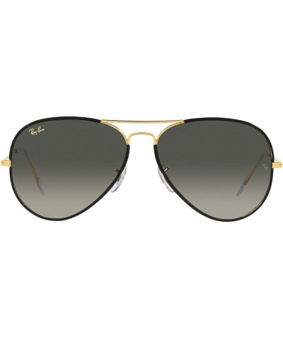 Rb3025jm Classic Full Color Metal Aviator Sunglasses Black on Legend Gold/Grey Gradient $87.91 Aviator