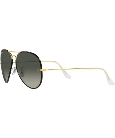 Rb3025jm Classic Full Color Metal Aviator Sunglasses Black on Legend Gold/Grey Gradient $87.91 Aviator