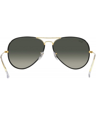 Rb3025jm Classic Full Color Metal Aviator Sunglasses Black on Legend Gold/Grey Gradient $87.91 Aviator