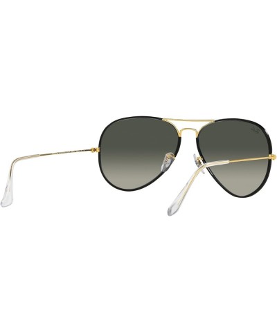 Rb3025jm Classic Full Color Metal Aviator Sunglasses Black on Legend Gold/Grey Gradient $87.91 Aviator