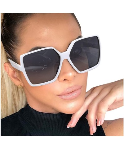 80s Ski Party Ladies Sunglasses Personality Big Frame Sunglasses Fashion Sunglasses Circular Glasses White $7.55 Designer