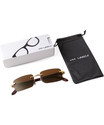 Rectangle Retro Rimless Sunglasses for Men Women A3 $12.52 Square