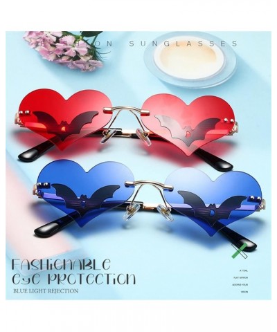 Love Prom Quirky Party Sunglasses Metal Frameless Fashion Cool Sunglasses (Color : A, Size : 1) 1 F $13.47 Designer