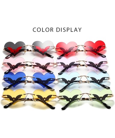 Love Prom Quirky Party Sunglasses Metal Frameless Fashion Cool Sunglasses (Color : A, Size : 1) 1 F $13.47 Designer