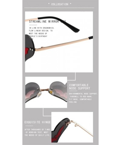 Love Prom Quirky Party Sunglasses Metal Frameless Fashion Cool Sunglasses (Color : A, Size : 1) 1 F $13.47 Designer